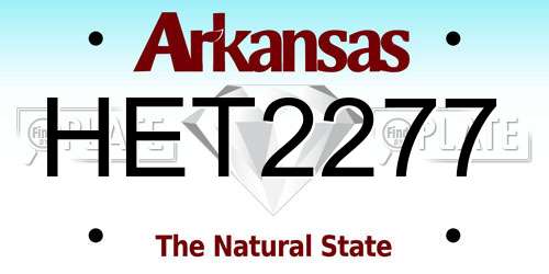 HET2277 Arkansas License Plate