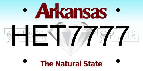 HET7777 Arkansas License Plate