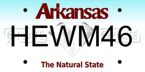 HEWM46 Arkansas License Plate