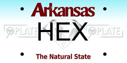 HEX Arkansas License Plate