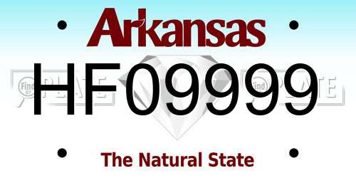 HF09999 Arkansas License Plate