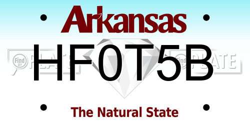HF0T5B Arkansas License Plate