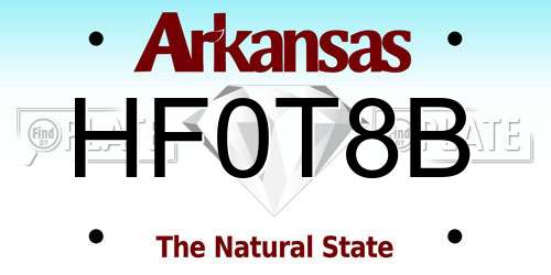 HF0T8B Arkansas License Plate