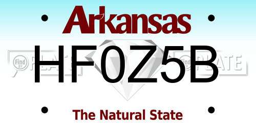 HF0Z5B Arkansas License Plate