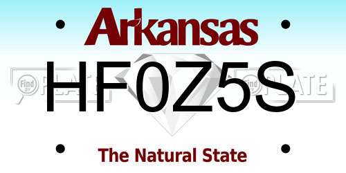 HF0Z5S Arkansas License Plate