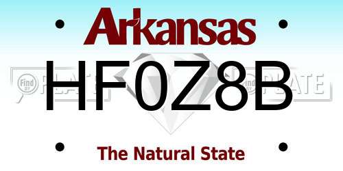 HF0Z8B Arkansas License Plate