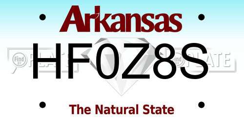 HF0Z8S Arkansas License Plate