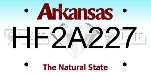 HF2A227 Arkansas License Plate
