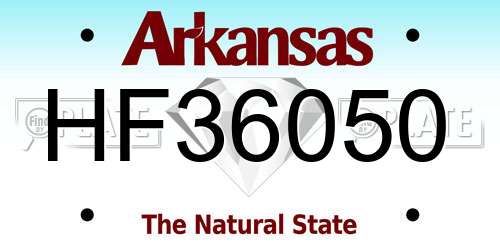 HF36050 Arkansas License Plate