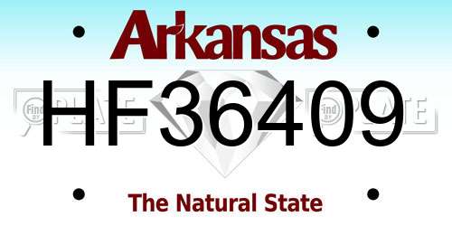 HF36409 Arkansas License Plate