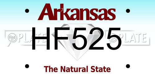 HF525 Arkansas License Plate