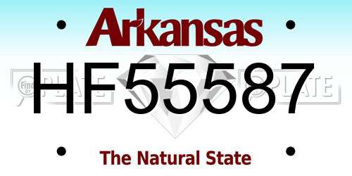 HF55587 Arkansas License Plate