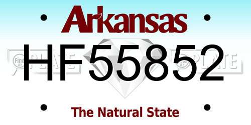 HF55852 Arkansas License Plate