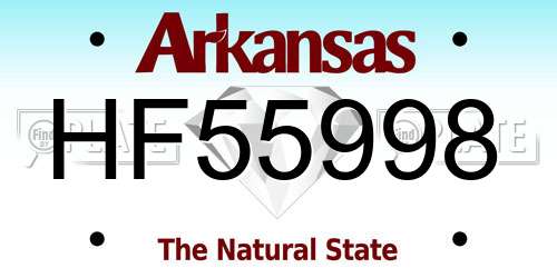 HF55998 Arkansas License Plate