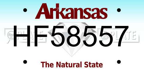 HF58557 Arkansas License Plate