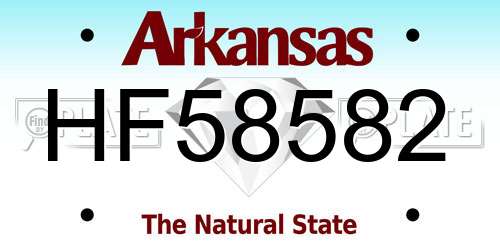 HF58582 Arkansas License Plate