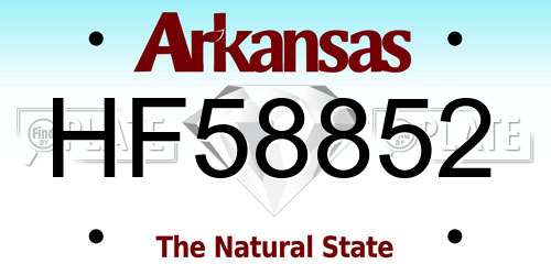 HF58852 Arkansas License Plate