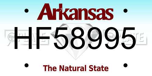 HF58995 Arkansas License Plate