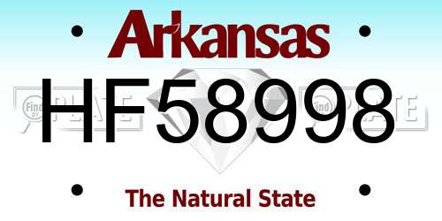 HF58998 Arkansas License Plate