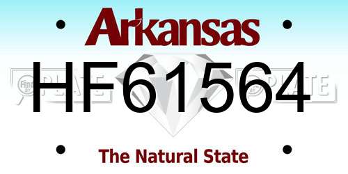 HF61564 Arkansas License Plate