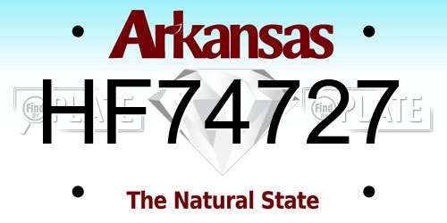 HF74727 Arkansas License Plate