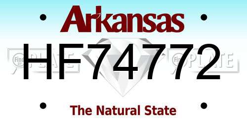 HF74772 Arkansas License Plate
