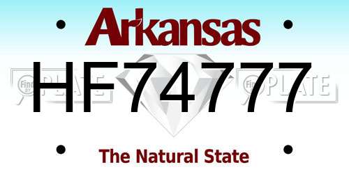 HF74777 Arkansas License Plate