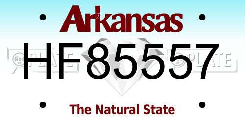 HF85557 Arkansas License Plate