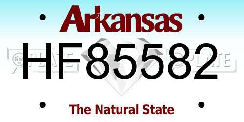 HF85582 Arkansas License Plate