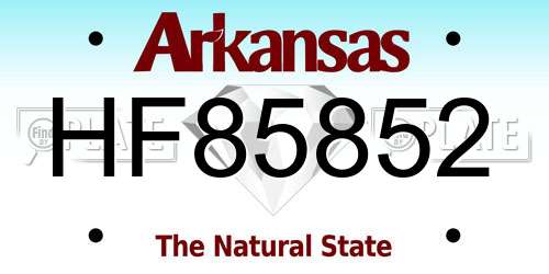 HF85852 Arkansas License Plate