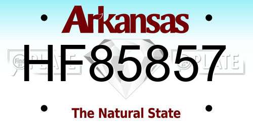 HF85857 Arkansas License Plate