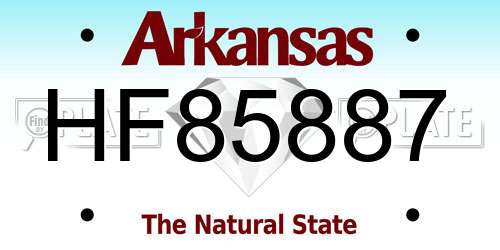 HF85887 Arkansas License Plate