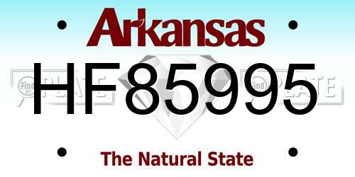 HF85995 Arkansas License Plate