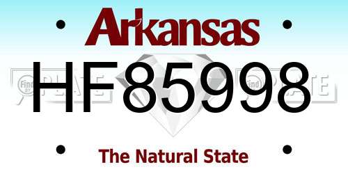 HF85998 Arkansas License Plate