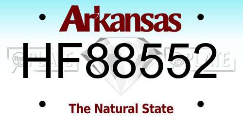 HF88552 Arkansas License Plate