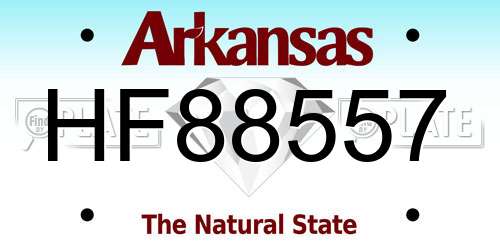 HF88557 Arkansas License Plate