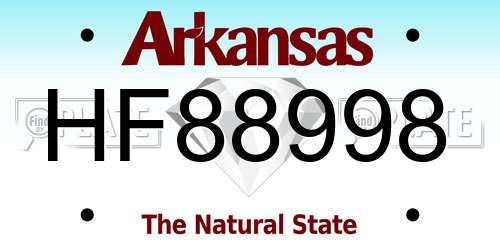 HF88998 Arkansas License Plate