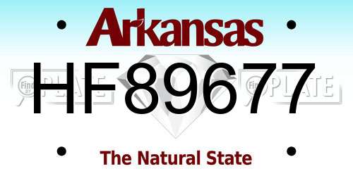 HF89677 Arkansas License Plate
