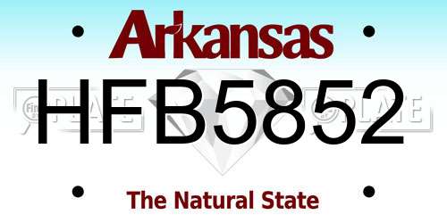 HFB5852 Arkansas License Plate