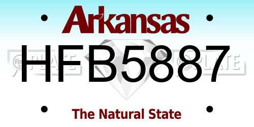 HFB5887 Arkansas License Plate