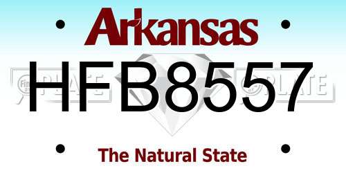 HFB8557 Arkansas License Plate