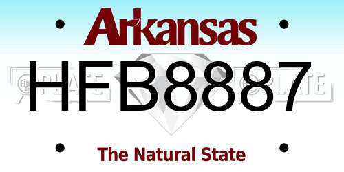HFB8887 Arkansas License Plate
