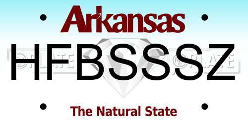 HFBSSSZ Arkansas License Plate