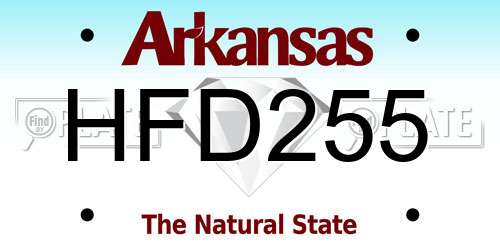 HFD255 Arkansas License Plate