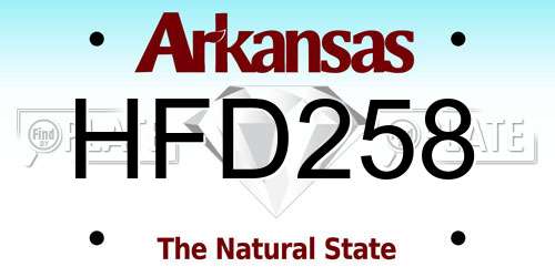 HFD258 Arkansas License Plate