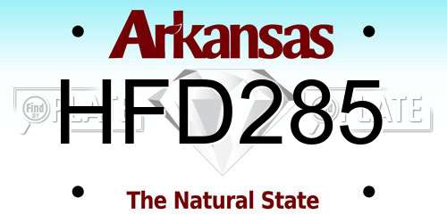 HFD285 Arkansas License Plate