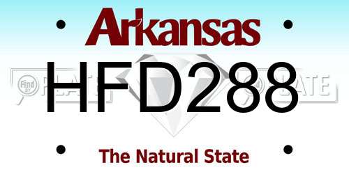 HFD288 Arkansas License Plate