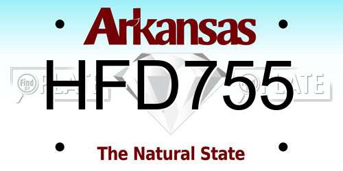 HFD755 Arkansas License Plate