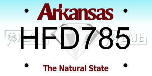 HFD785 Arkansas License Plate