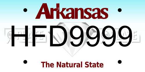 HFD9999 Arkansas License Plate